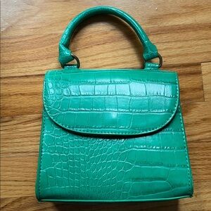 Green Croc-Embossed Handbag